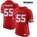 Women's NCAA Ohio State Buckeyes Malik Barrow #55 College Stitched Authentic Nike Red Football Jersey DX20T43ST